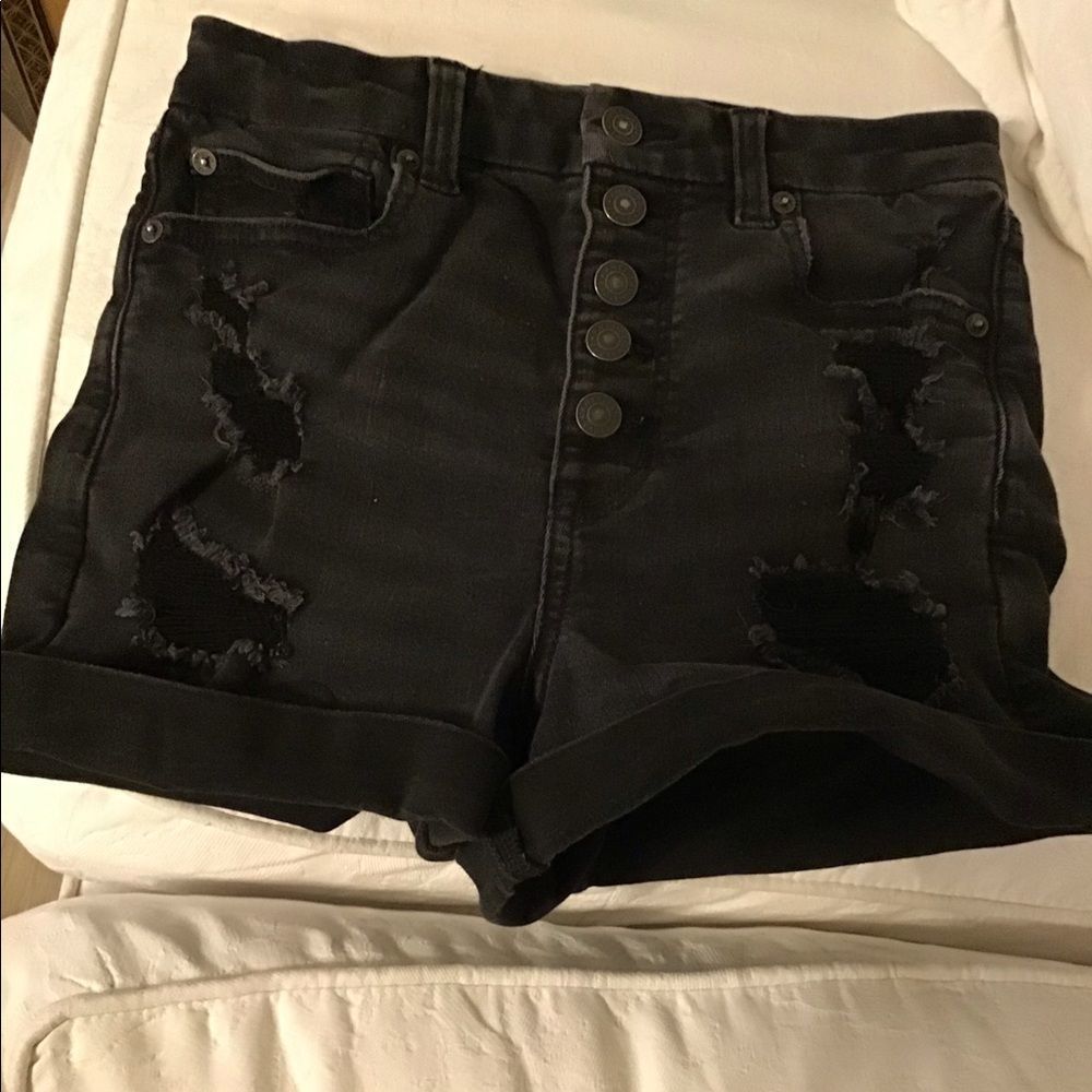 American Eagle black stretch shorts size 6.